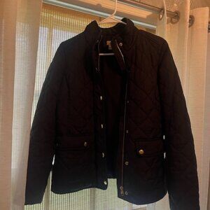 J CREW BLACK QUILTED JACKET XS